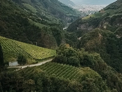Hochzeit - Nals -   Blick vom Frühstücksraum nach Bozen - Schloss Wangen Bellermont