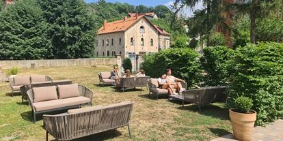 Bruiloft - Bad Harzburg - Garten vor Terrasse - Schlosshotel Blankenburg