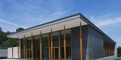 Hochzeit - Geeignet für: Private Feier (Taufe, Erstkommunion,...) - Leonberg (Böblingen) - Strudelbachhalle von außen - Haupteingang - Strudelbachhalle