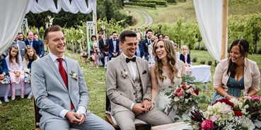 Hochzeit - Hochzeitsessen: mehrgängiges Hochzeitsmenü - Trauung im Wein & Lavendellabyrinth - Jöbstl Stammhaus 