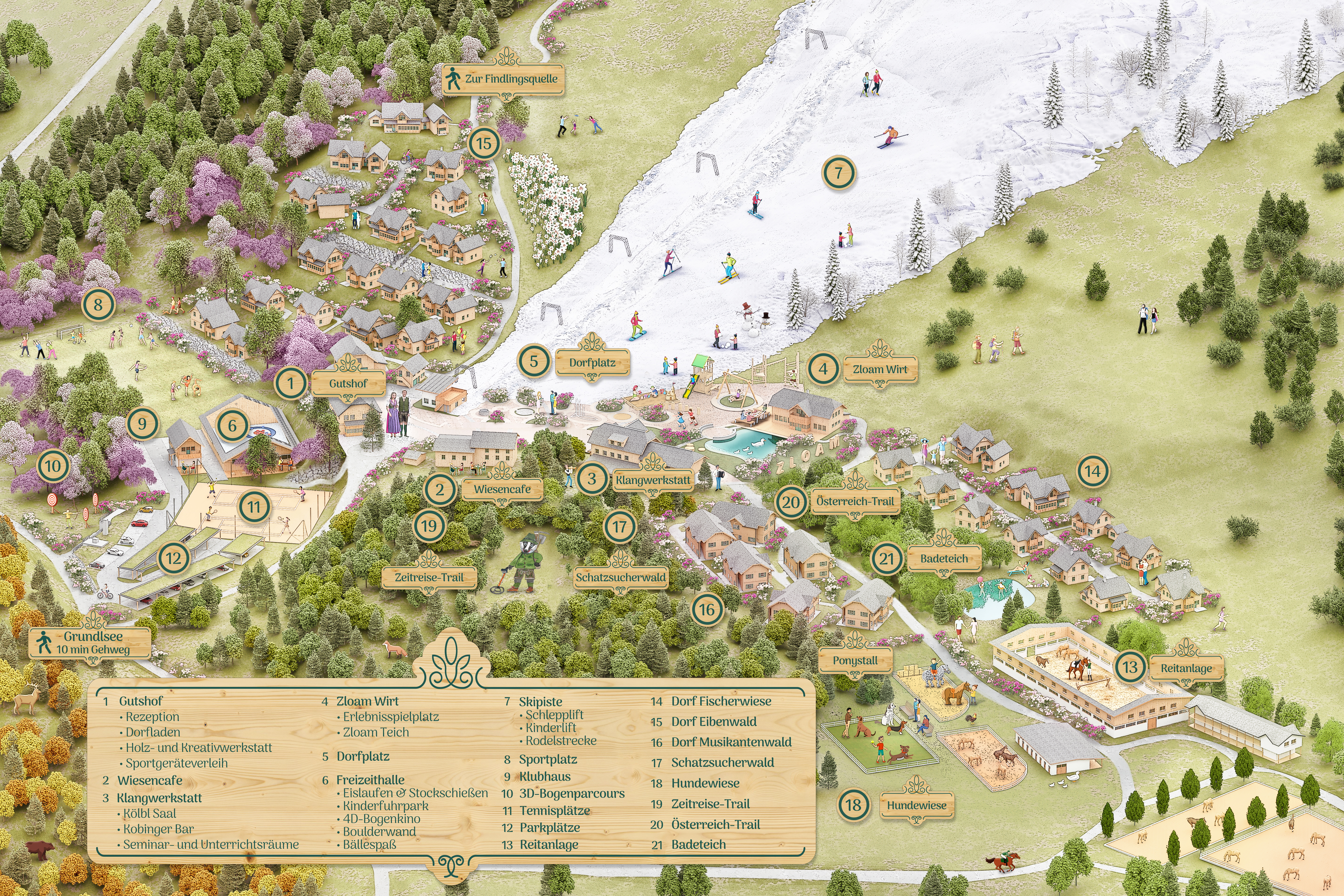 Hochzeit: Narzissendorf Zloam - Dorfplan - Narzissendorf Zloam - Grundlsee