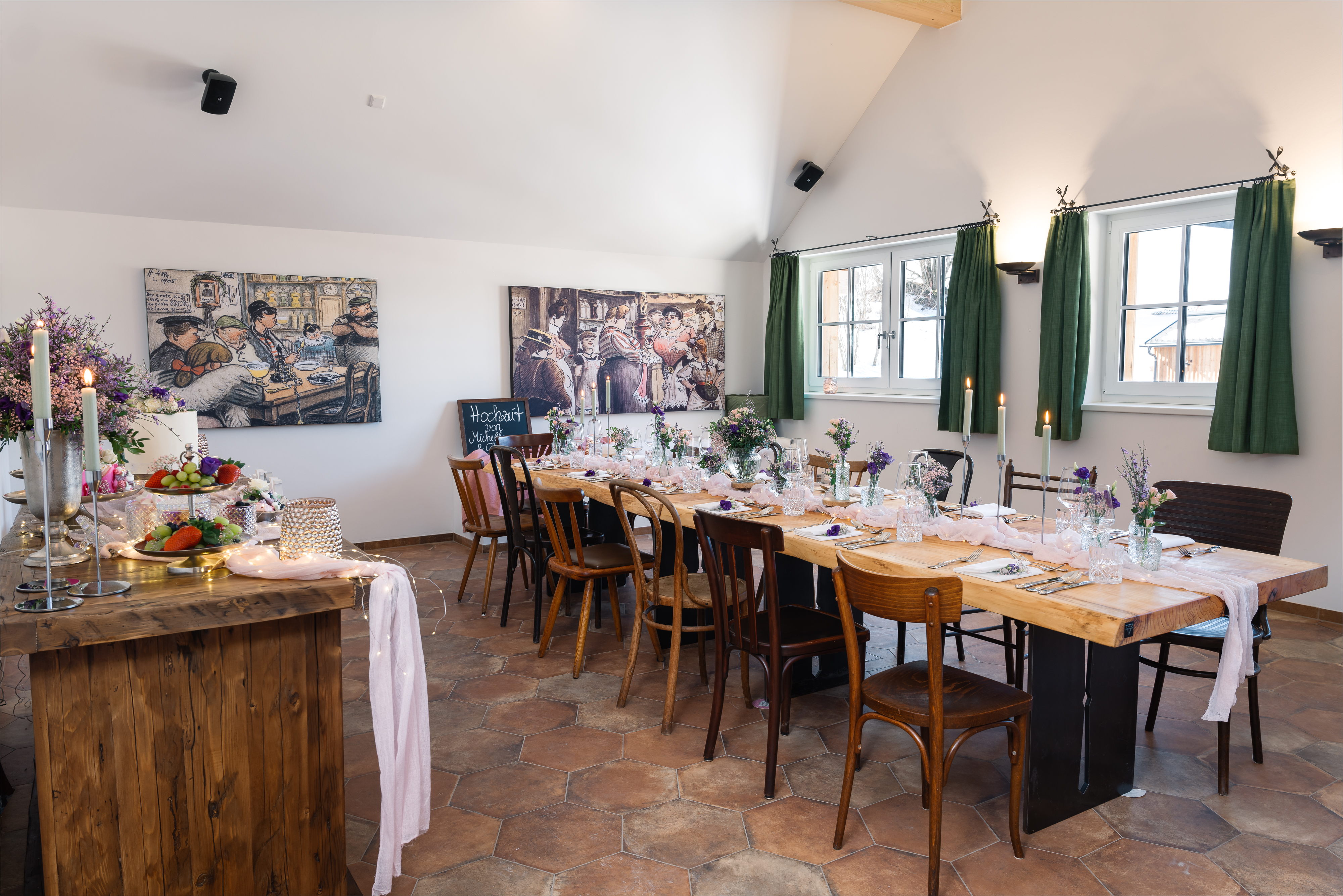 Narzissendorf Zloam - Grundlsee Information about the banquet halls Trüfüstubn in the Zloam Wirt