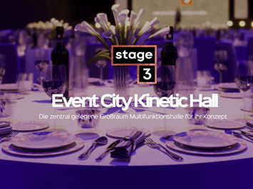 Stage 3 - the KINETIC Event Hall Angaben zu den Festsälen Variante - Gala Tisch