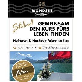 Hochzeit: Mondsee Schifffahrt - Hochzeit an Bord der MS Mondseeland!