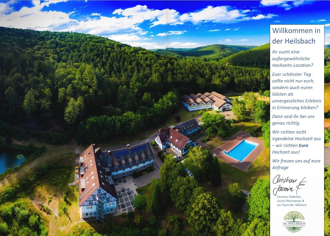 IN DER NATUR - DIE HEILSBACH IN 66996 SCHÖNAU / PFALZ - HOCHZEITSLOCATION Informations sur les salles de bal Dans la nature – Le Heilsbach à 66996 Schönau / Palatinat – lieu du mariage