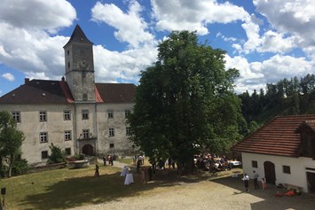 Hochzeit: Der Schlosshof - viel Platz für's Feiern - Schloss Eschelberg