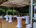 Hochzeit: Terrasse Sektempfang - Orangerie Ansbach