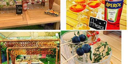 Bruiloft - Vorarlberg - Aperitif Buffet im Garten mit Kinderspielplatz,Sandkasten und vieles mehr... - Relax- & Vitalhotel Adler