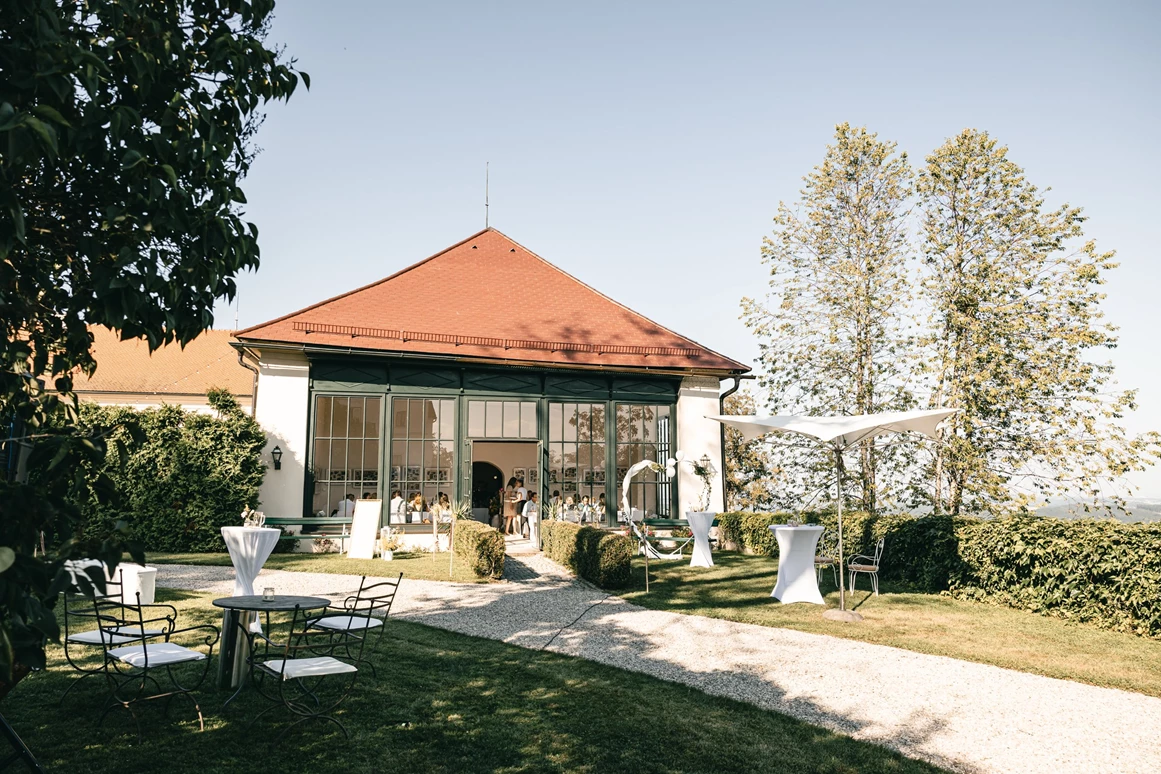 Hochzeit: Heiraten und Feiern in der Orangerie, Wintergarten, Schloss Wolfsegg - Schloss Wolfsegg