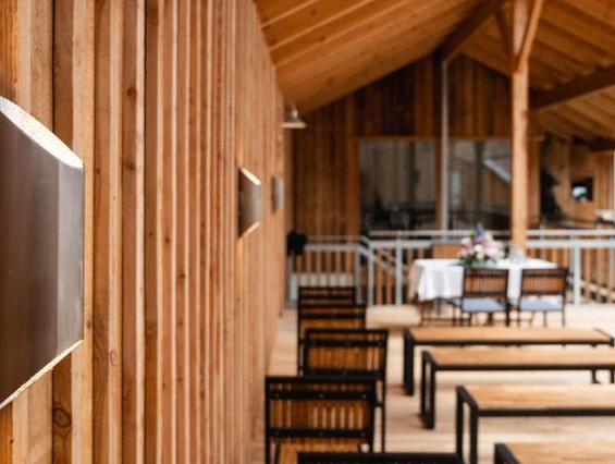 Hochzeitslocation: Die Sonnenterrasse ist unser beliebtester Trauungsort. - Quartier35