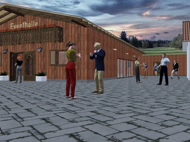 Hochzeitslocation: Skizze des Neubaus (Fertigstellung voraussichtlich Oktober 2025)  - Eventhalle am Freizeitresort Mudau im Odenwald
