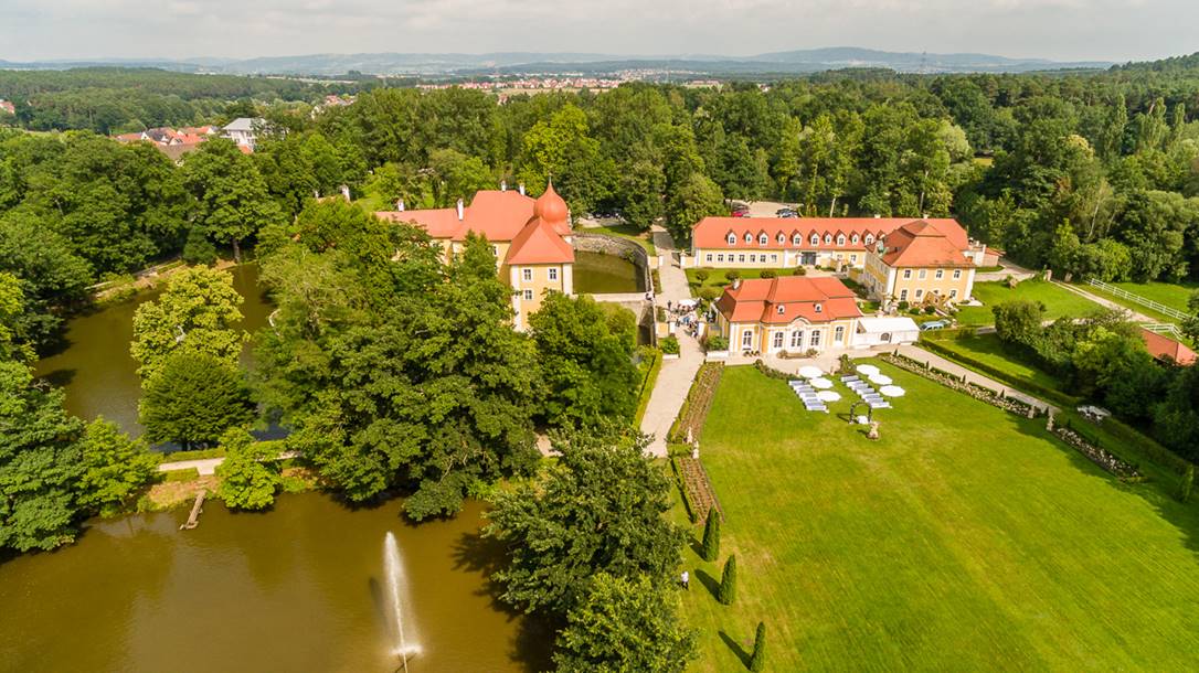 Hochzeit: Panoramaansicht Schlossgelände - Eventlocation Schloss Thurn