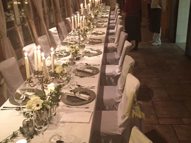 Hochzeit: Eine lange Tafel Wintergarten - Hochzeitsinsel