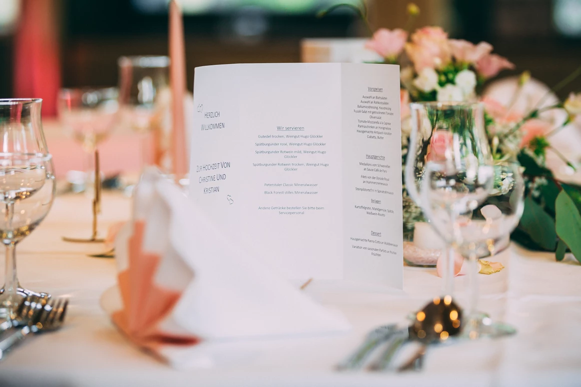 Hochzeit: Gedeckter Tisch - Kurhaus Bad Krozingen