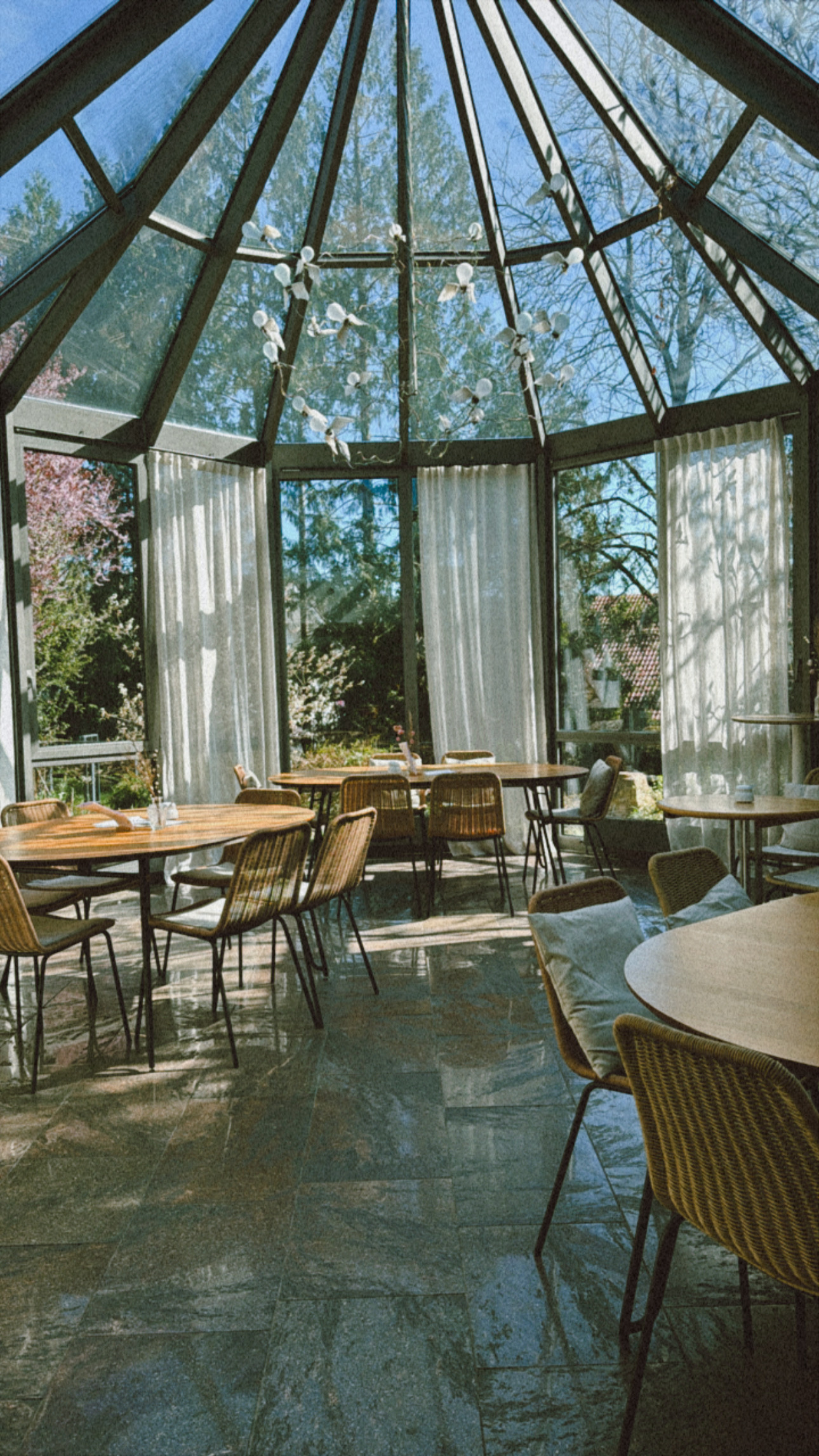 Hochzeit: Heller Pavillon mit Blick in den Garten - Leaves - Café & Eventlocation