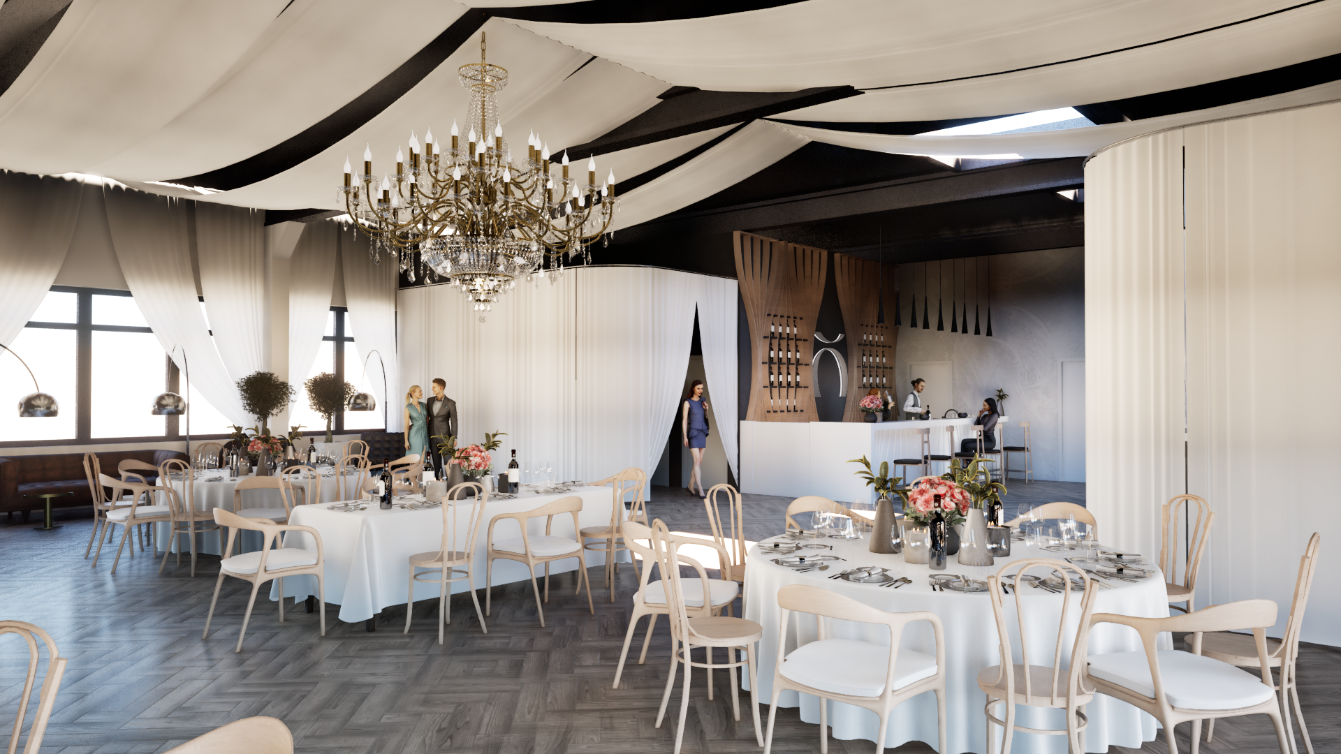 Hochzeit: Saal Tageslicht Perspektive 5 - KÖRSCH Eventlocation