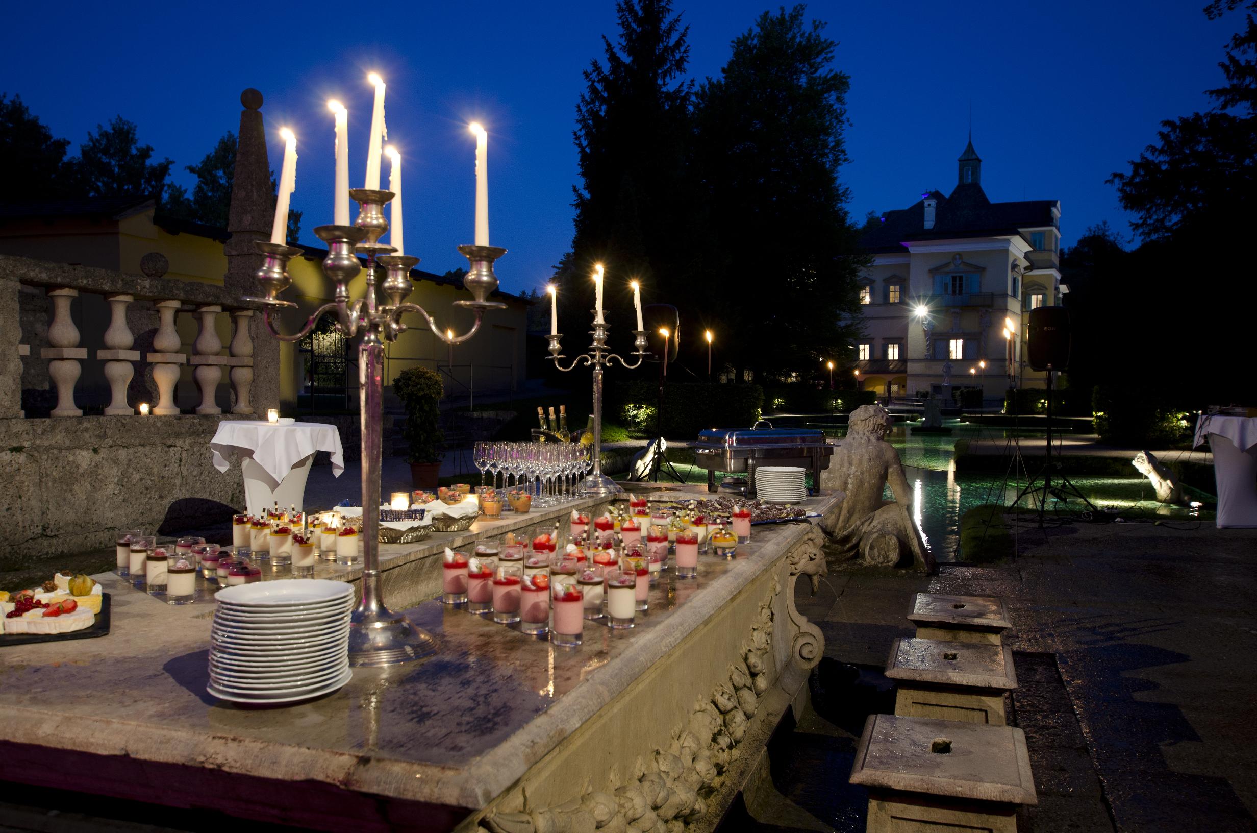 Hochzeitslocation: Dessertbuffet am Fürstentisch | Hellbrunner Wasserspiele - Schlossrestaurant Hellbrunn
