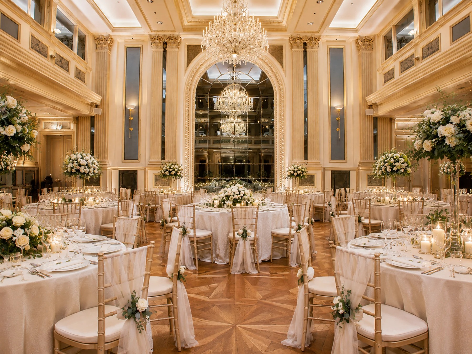 Mariage - Geeignet für: Eventlocation - Festlich dekorierter Ballroom im Eurostars Grand Hotel Wien für eine stilvolle Hochzeit in Wien. - Grand Hotel Wien
