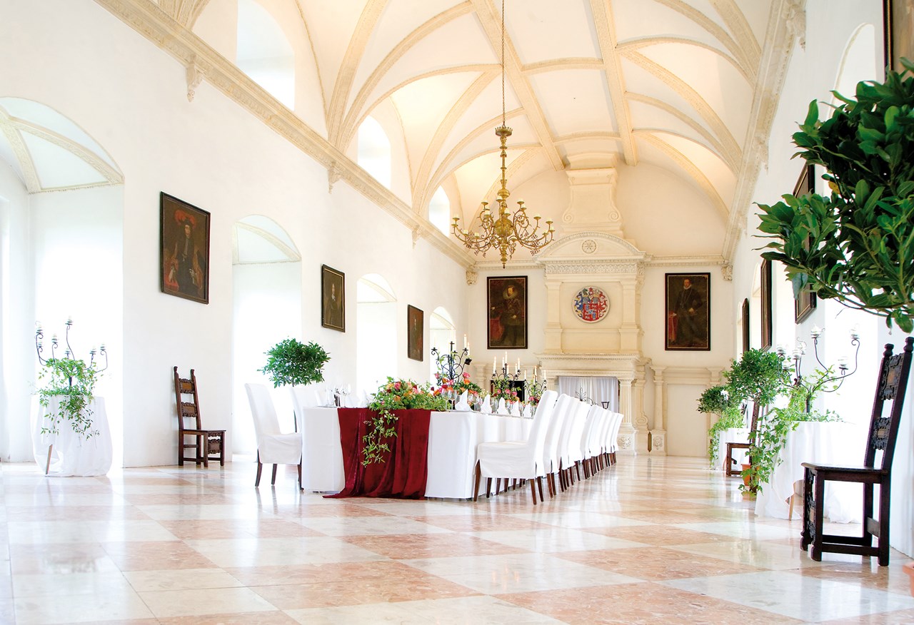 Renaissanceschloss Rosenburg Information about the banquet halls Marble Hall