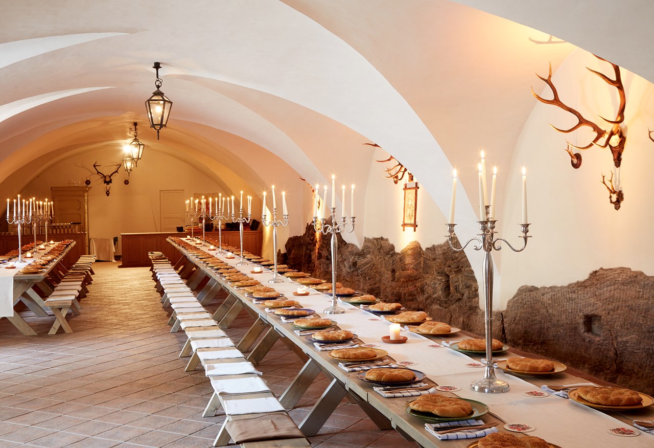 Renaissanceschloss Rosenburg Information about the banquet halls Vaulted Hall