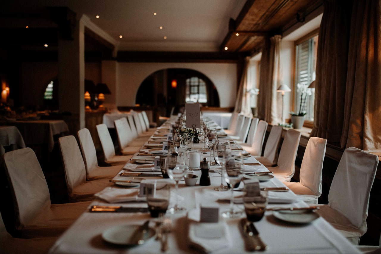 Der Berghof in Lech Informatie over de balzalen Eetkamer