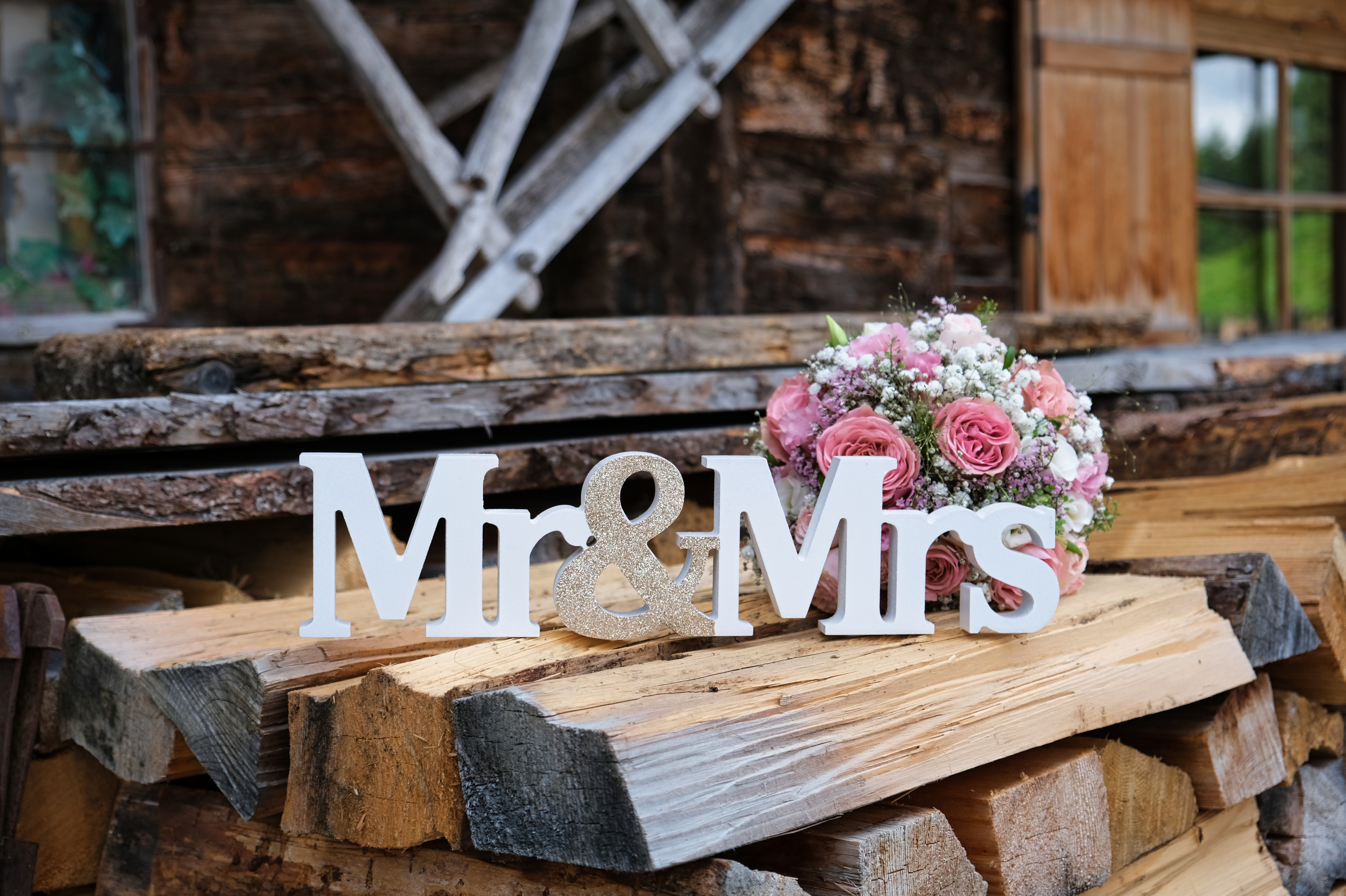 Hochzeit: Fotopoint direkt am Hotel - Berghotel Gerlosstein