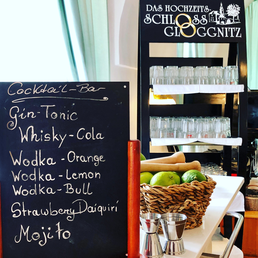 Hochzeit: Cocktailbar für eure Party - Hochzeitsschloss Gloggnitz