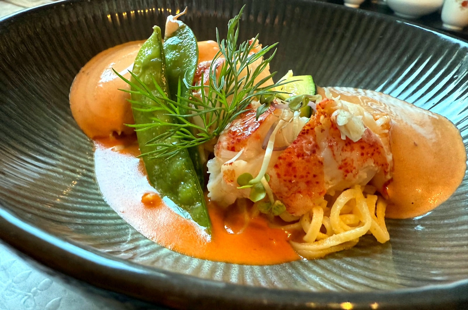 Hochzeitslocation: hausgemachter Tagiatelle mit kanadischem Hummerschwanz auf Cognacschaum  - Schloss Maria Loretto am Wörthersee